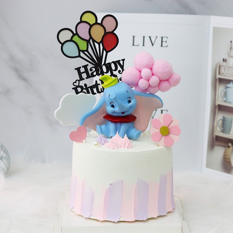 Voi to xanh trang trí bánh kem