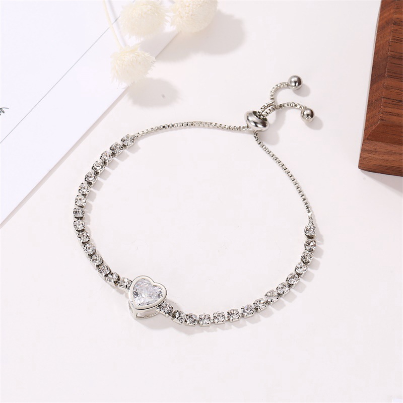 Vòng Tay Hình Trái Tim Đính Đá Zircon Thanh Lịch | BigBuy360 - bigbuy360.vn