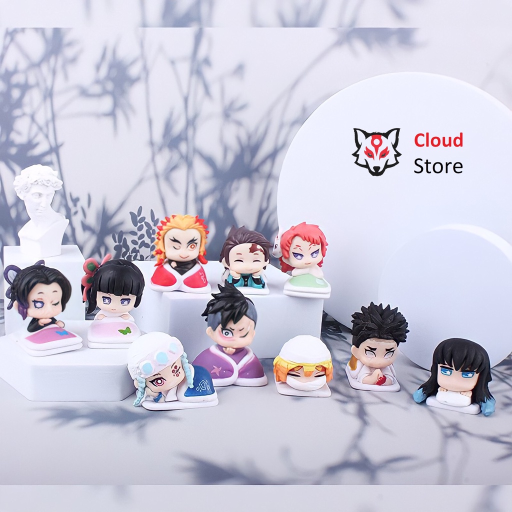 Mô hình anime Kimetsu No Yaiba CLOUD STORE cao 4,5 cm có hộp, figure thanh gươm diệt quỷ, đồ chơi mô hình chibi