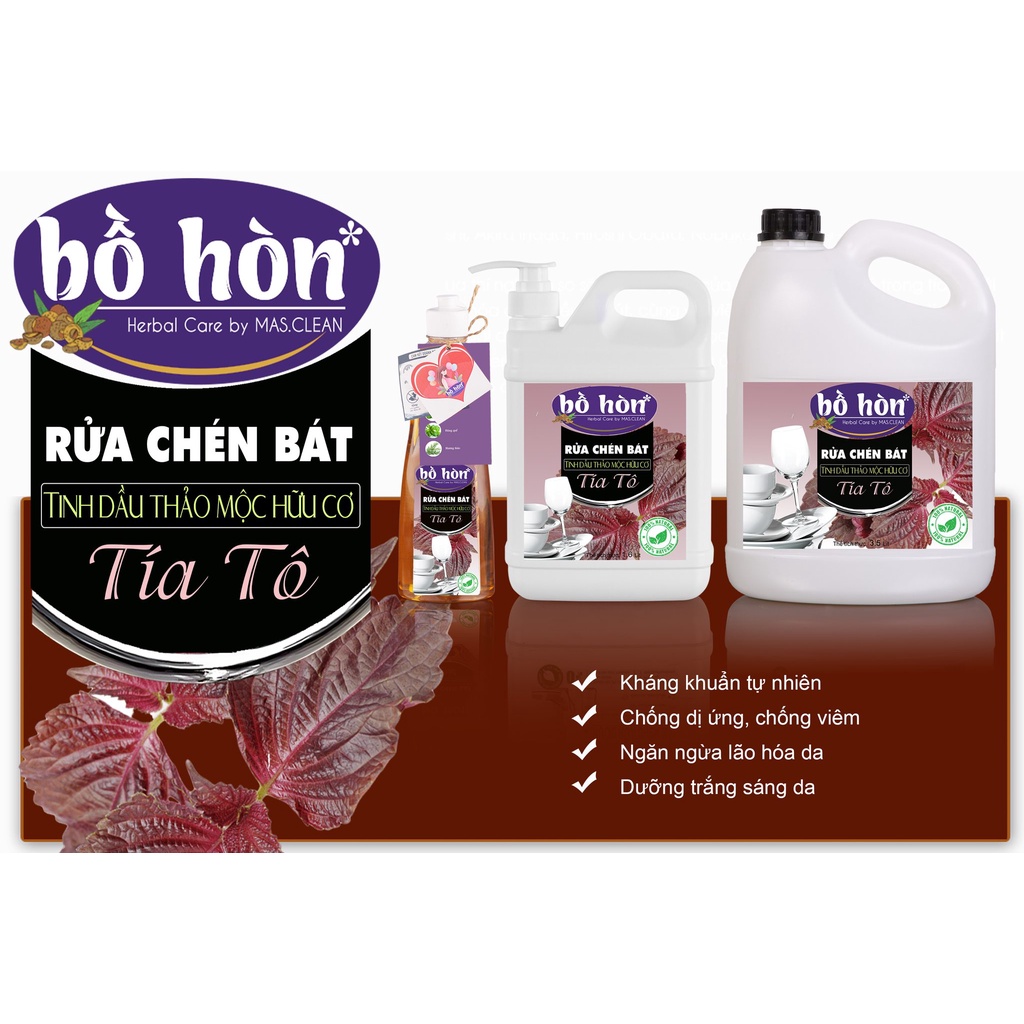 Nước rửa chén hữu cơ Bồ Hòn - can 1.6L