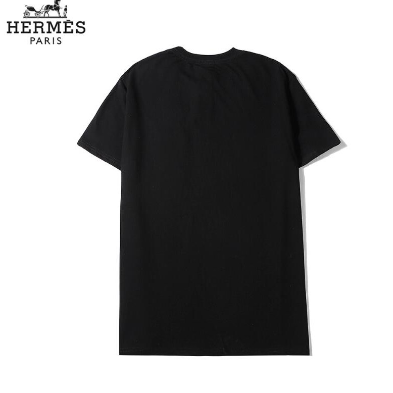 Áo Thun Cotton Tay Ngắn In Chữ Hermes Thời Trang Cho Nam Và Nữ