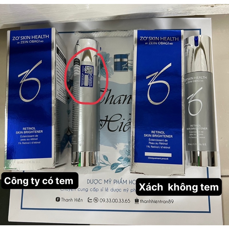 Kem ngăn ngừa lão hóa ⚡ kem dưỡng trắng và tái tạo da 0.5%, 1.0% Retinol Skin Brightener Zo Skin Health