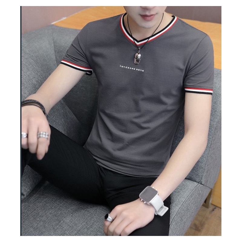 Áo thun nam tay ngắn cổ tim dáng ôm body Mã Áo NA574