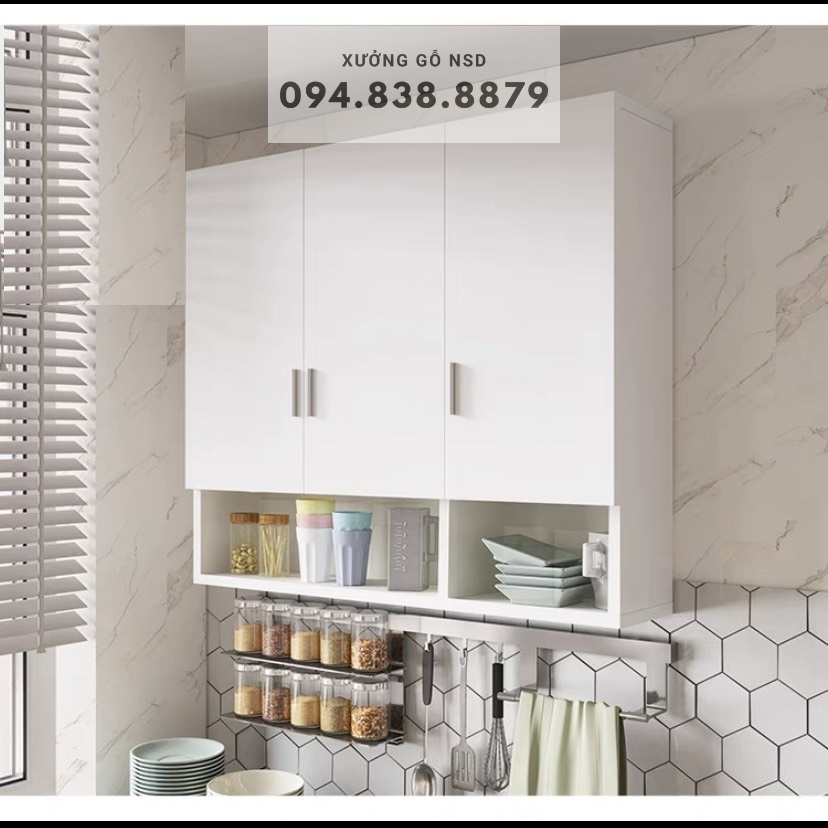 Tủ gỗ treo tường đa năng mini giá rẻ tủ bếp 3 cánh ốp tường nhiều kích thước gỗ MDF nhập khẩu cao cấp dễ dàng lắp ghép