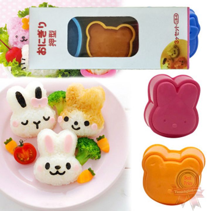 Khuôn tạo hình cơm hoạt hình Nhật Bản  hình gấu cá thỏ cơm ăn dặm cho bé trẻ em