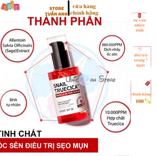 Tinh chất ốc sên đen giảm sẹo lõm sẹo mụn Some By Mi Snail Truecica Miracle Serum 50ml