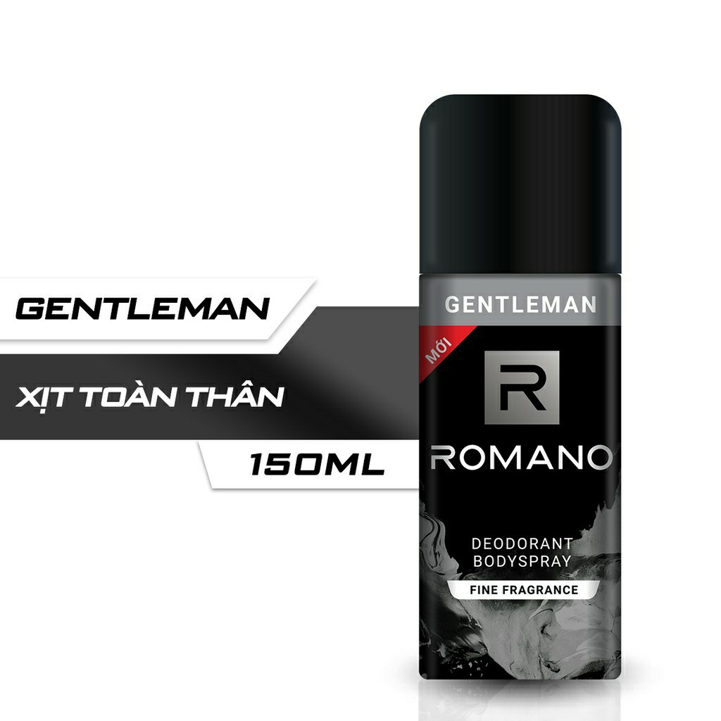 Xịt khử mùi Romano Gentleman 150ml nam tính mạnh mẽ