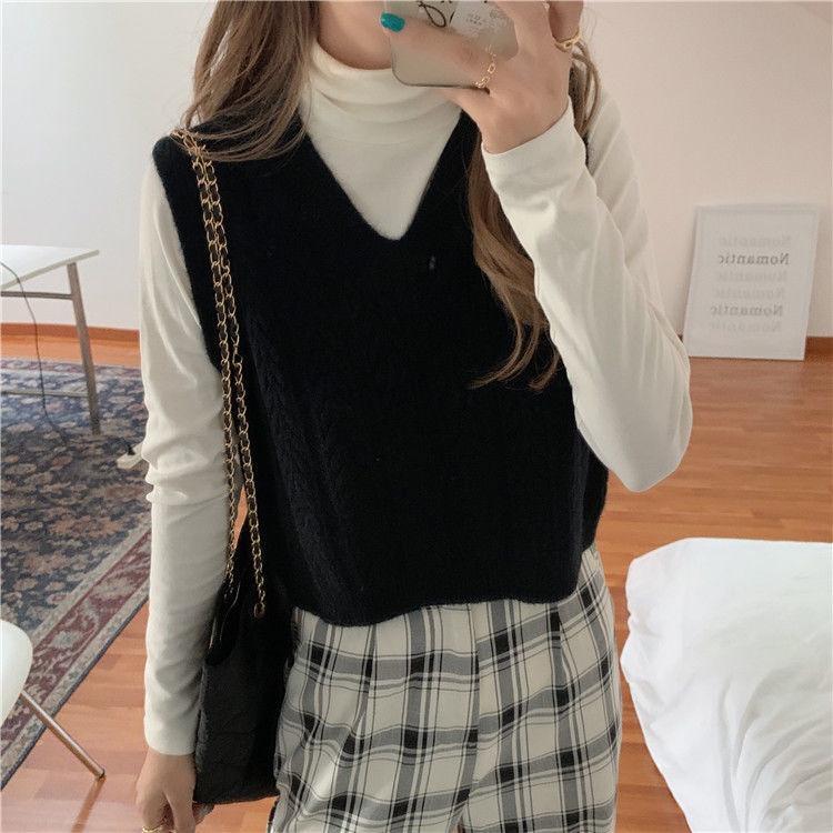 Áo Len Không Tay Cổ Chữ V Kiểu Dáng Đơn Giản Hợp Thời Trang Cho Nữ