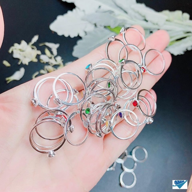 NHẪN NỮ BẠC TA - NHẪN NỮ Ổ ĐÁ NHIỀU MÀU SANG CHẢNH