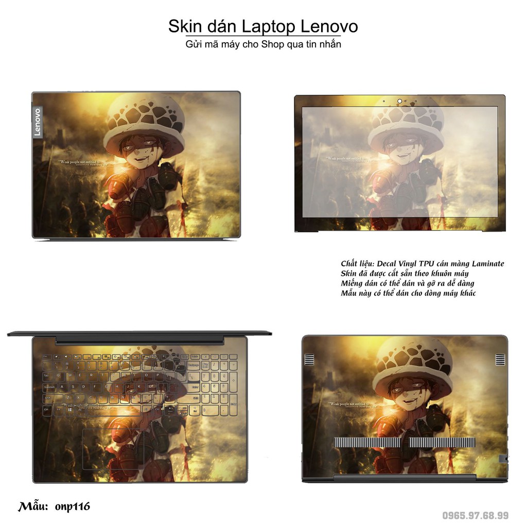 Skin dán Laptop Lenovo in hình One Piece _nhiều mẫu 12 (inbox mã máy cho Shop)