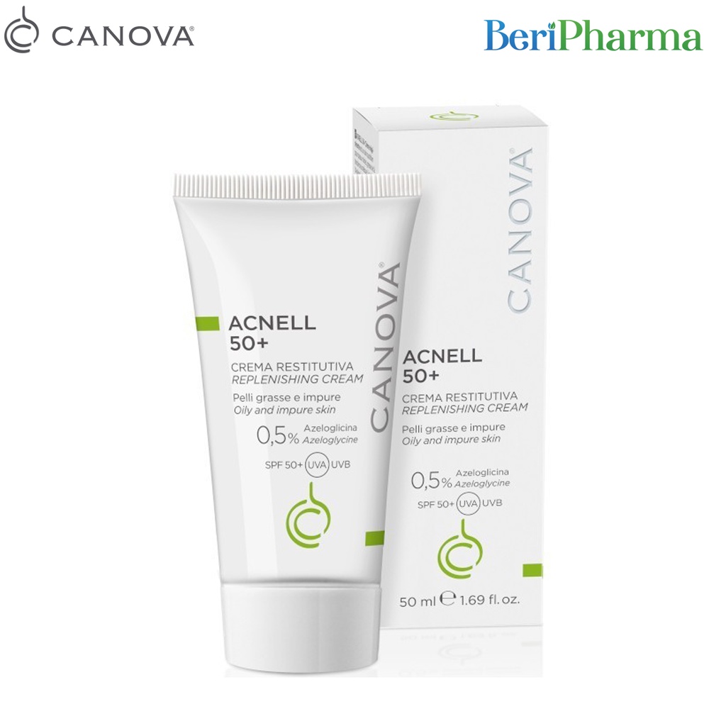 ✅ [CHÍNH HÃNG] Canova Kem Giảm Mụn Ban Ngày Dành Cho Da Mụn, Da Nhạy Cảm ACNELL 50+ Replenishing Cream 50ml
