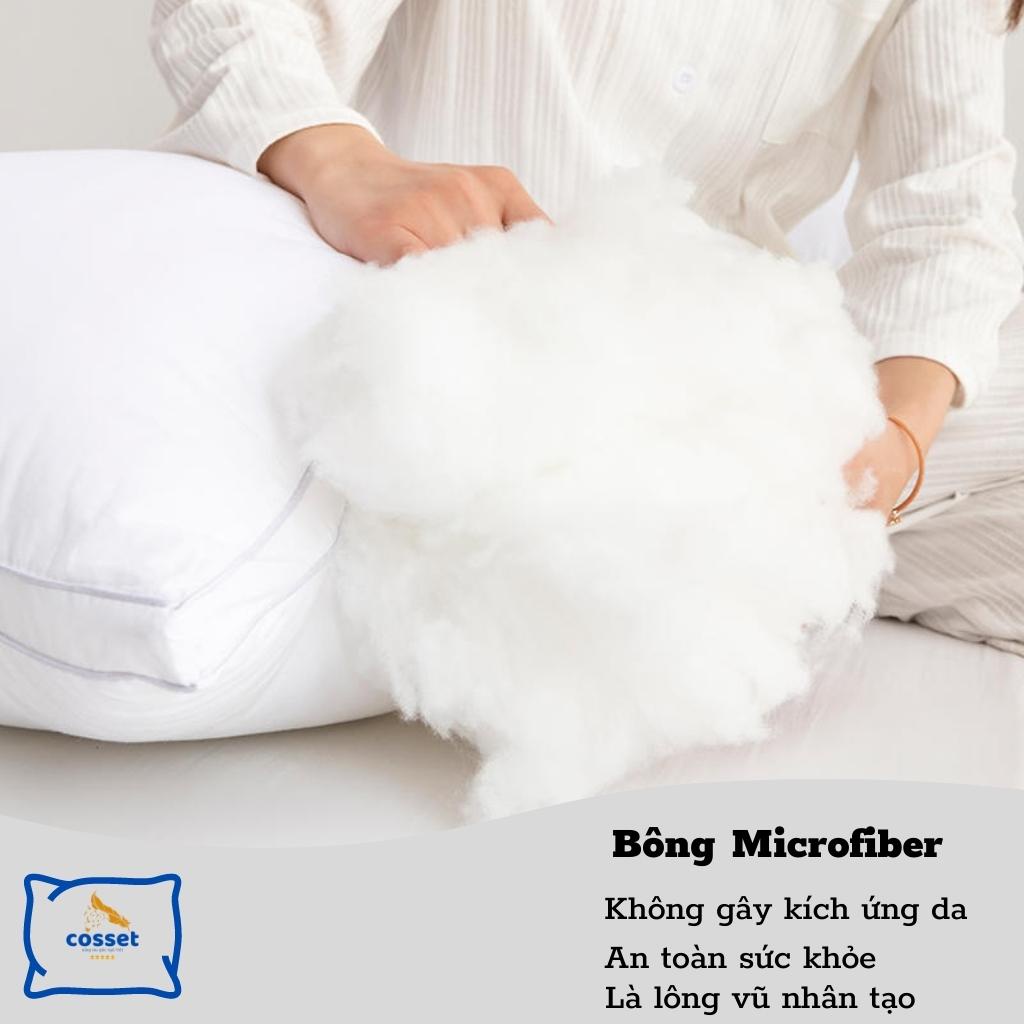 Gối nằm lông vũ Microfiber nhân tạo sợi siêu êm 45x65 50x70 thương hiệu Cosset
