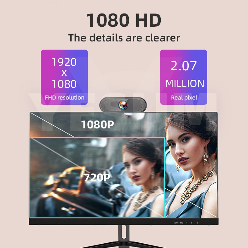 Webcam Mini Hd 1080p / 720p Cổng Usb Tích Hợp Micro Cho Laptop