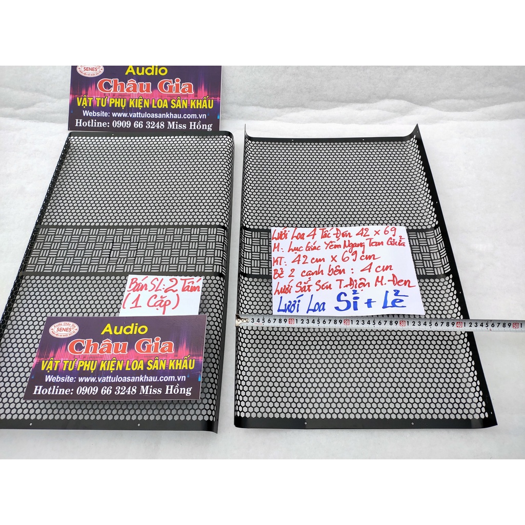 Lưới loa 4 tấc đơn 42cm 69cm 2 tấm Audio Châu Gia