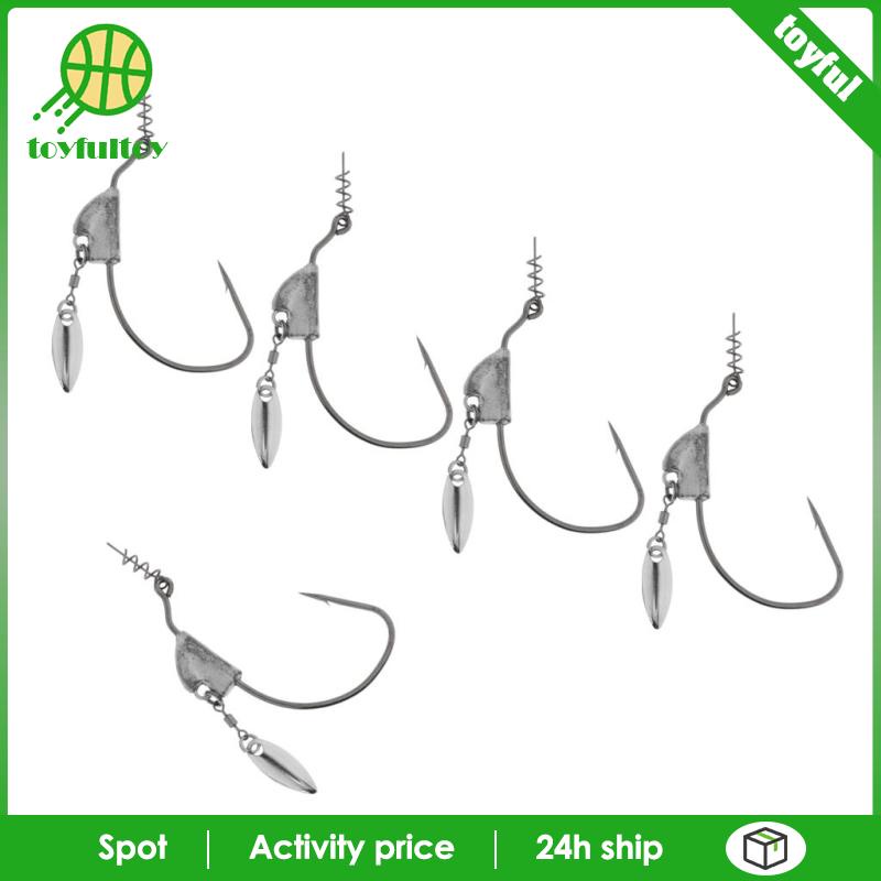 Set 5 Móc Câu Cá 5g Hình Giun Kèm Con Quay Chuyên Dụng