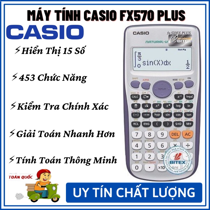 Máy tính casio - Máy tính cầm tay casio FX-570ES Plus New - Bảo hành 12 tháng