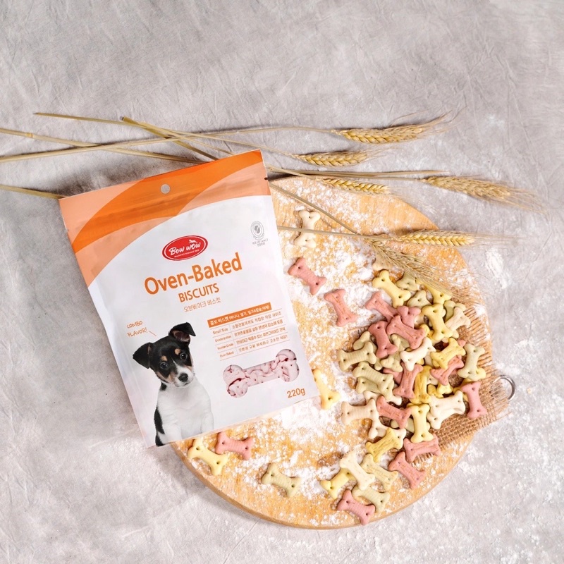[220g] Bánh bích quy hỗn hợp Bowwow | Chứa 23 loại khoáng chất và vitamin | Tăng cường miễn dịch