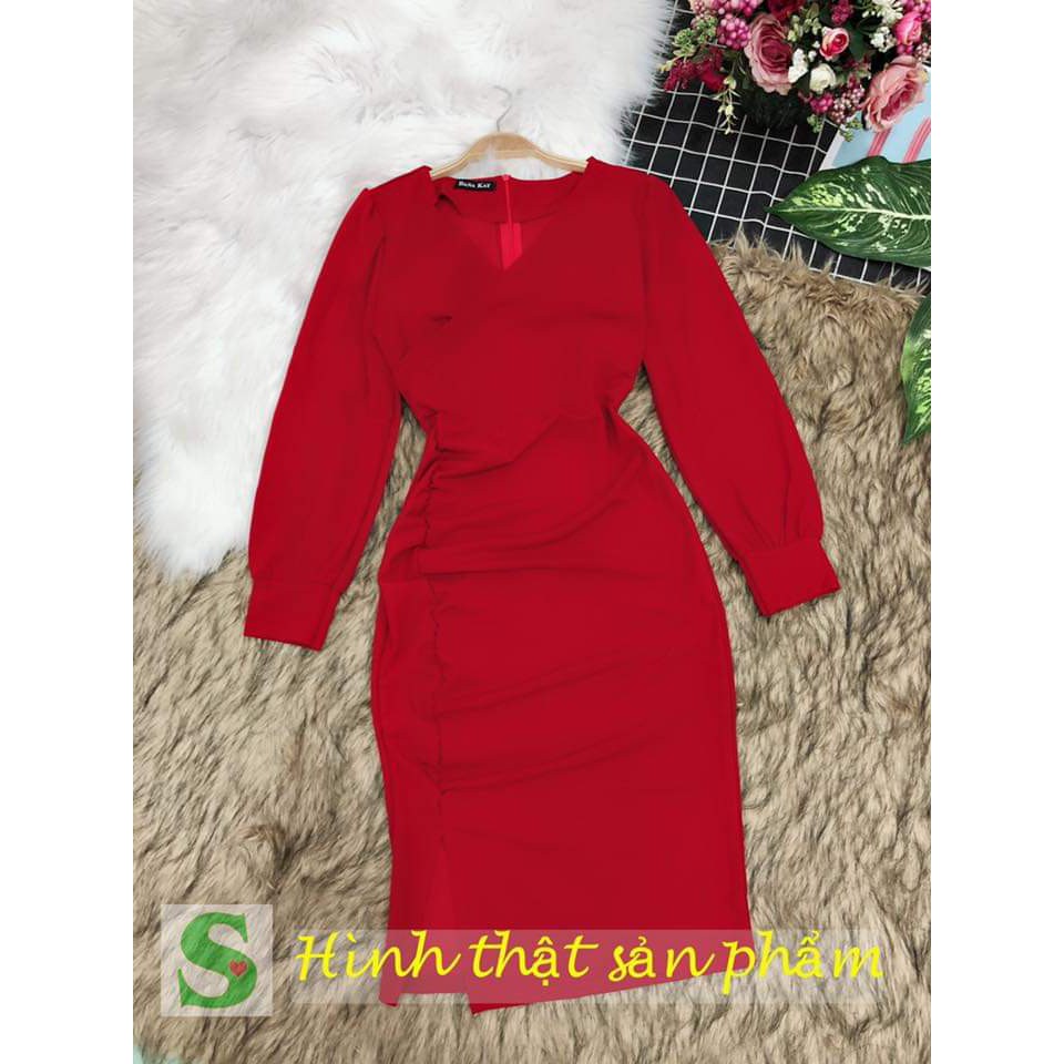 ĐẦM FORM BODY TAY LỠ CỔ ĐẮP CHÉO FNS1506 - ÚP HÌNH THẬT RỒI! | BigBuy360 - bigbuy360.vn