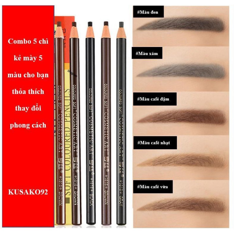 gg4 [Mua 2 tặng 1 combo] Combo 5 cây chì xé kẻ mày/ Chì kẻ lông mày/ Eyebrow pencil/ Eyebrow powder