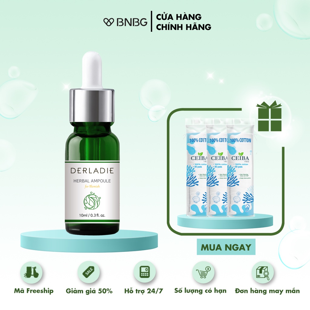 Chấm Mụn Tràm Trà Xẹp Mụn, Khô Cồi Sau 72H Derladie Herbal Ampoule For Blemish 10ML