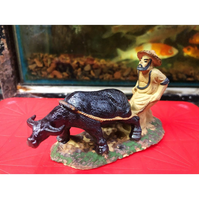 ÔNG CHĂN TRÂU TRANG TRÍ HỒ CÁ NON BỘ 10X4X7CM