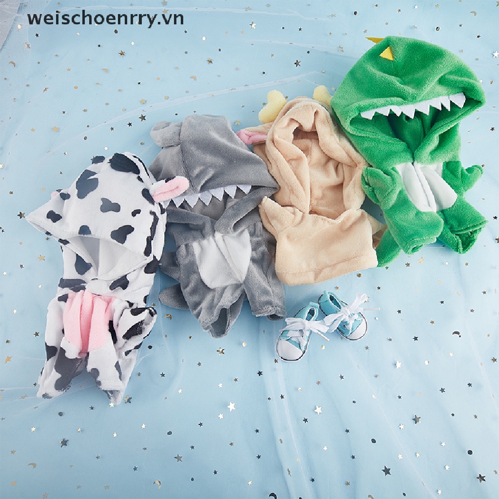 【WW】 Dinosaur Onesie Pants 20cm Doll Suit Pajamas Doll Clothes Doll Accessories .