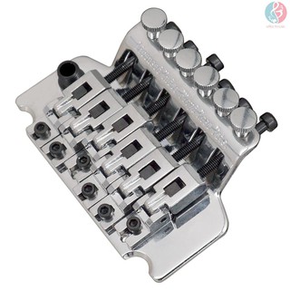 E&M 6 String Double Roll Tailpiece Saddle Tremolo Bridge System for Electric Guitar Replacement
