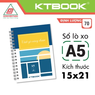 Số tay lò xo bìa cứng A5 KTBOOK 100 trang size A5 (1 cuốn/gói)