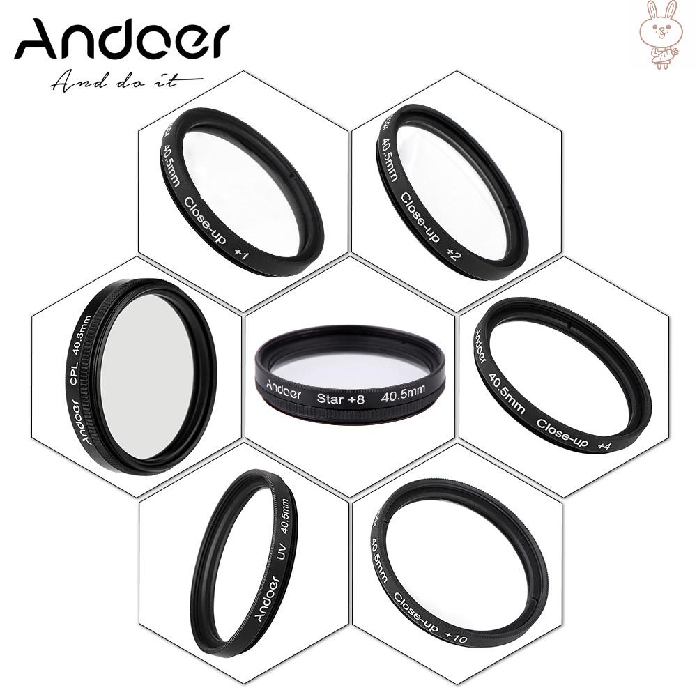 RD Andoer 40.5mm UV+CPL+Star8+Close-up (+1 +2 +4 +10) Photography Filter Ultraviolet Circular-Polarizing Star 8-Point Macro Close-up Lens Filter for    DSLR Camera Lens