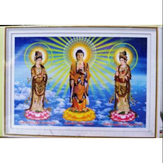Tranh đính đá Tam thế Phật (chưa đính) DD9232