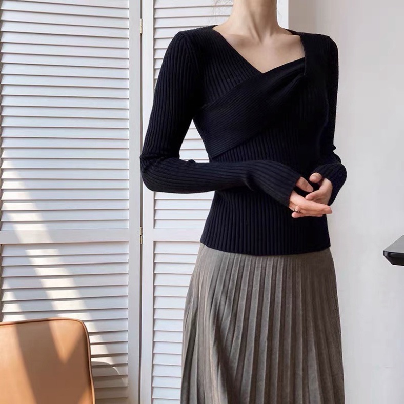 Áo len nữ Hàn Quốc cổ v dệt kim tay dài ulzzang kiểu dày dặn form rộng K2C1 | BigBuy360 - bigbuy360.vn