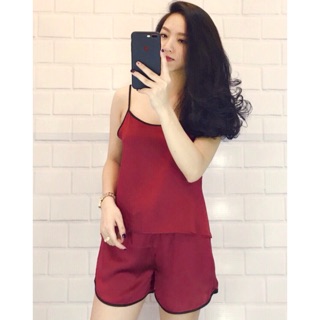 Bộ ngủ pijama lụa hai dây cao cấp Victoria’s