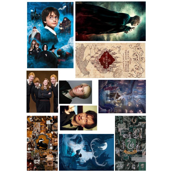Bộ 60 Sticker hình dán HARRY POTTER, hình dán laptop, hình dán sticker pvc chống nước, hình dán nón bảo hiểm