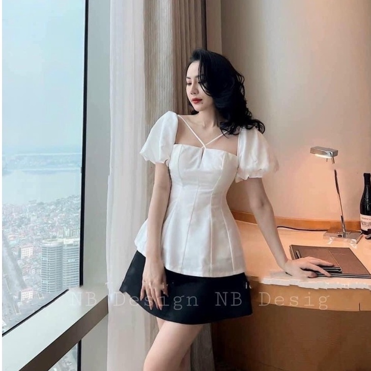 [RẺ VÔ ĐỊCH] Áo kiểu điệu tay bồng dây cổ phong cách hàn quốc tiểu thư