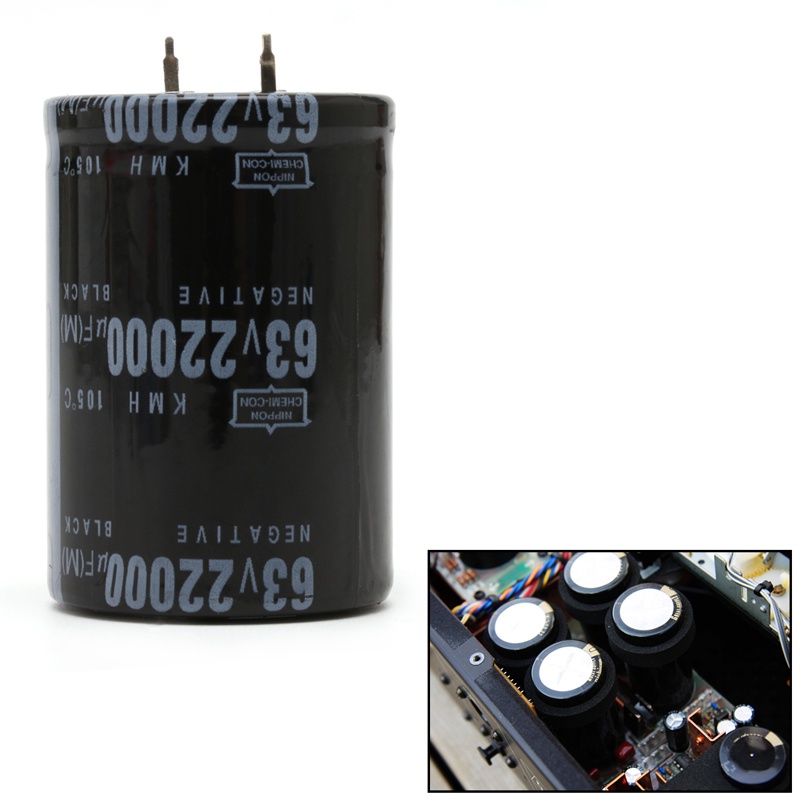 Tụ Điện Nhôm 22000UF 63V 105 Chuyên Dụng°Ống Xi Lanh Hình Trụ 35x50mm Chuyên Dùng