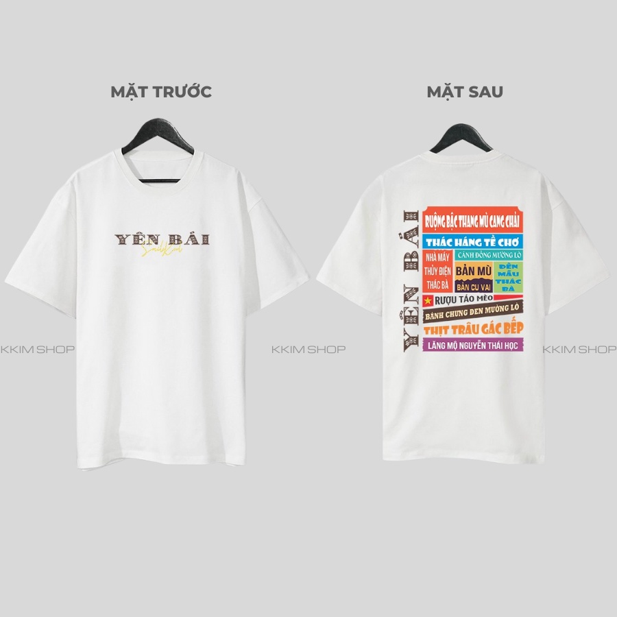 Áo thun tay lỡ YÊN BÁI, Áo phông 63 tỉnh thành Form rộng oversize, chất liệu Cotton KKIMSHOP