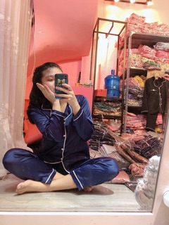 Bộ lụa satin dài tay