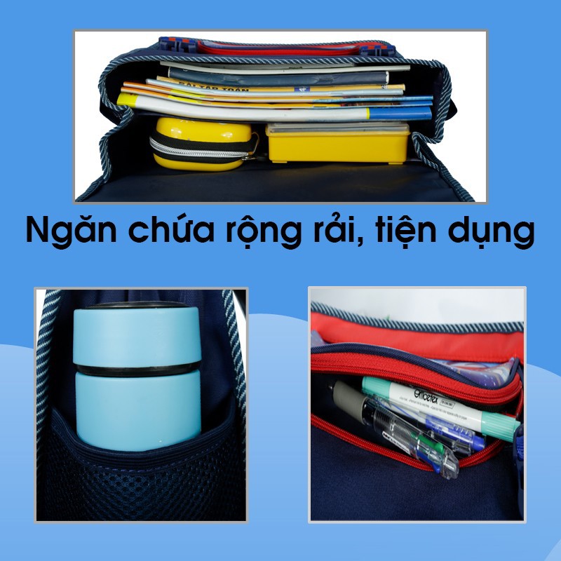 Balo Học Sinh Chống Gù 🌸FREESHIP🌸 Cặp Học Sinh Chống Gù Tiểu Học Chất Liệu Cao Cấp Thoáng Khí Siêu Nhẹ C11064M [MiTi]