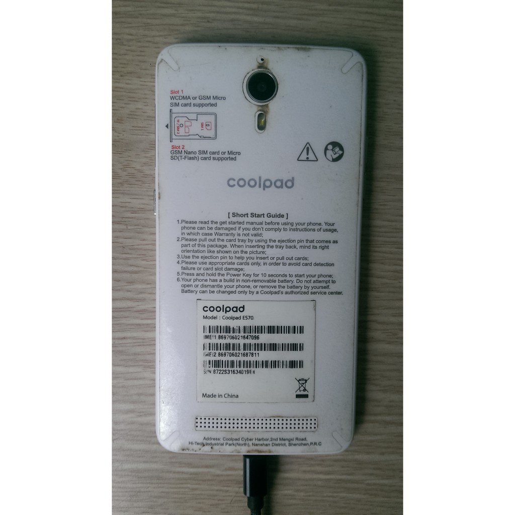 Xác điện thoại Coolpad E570 chính hãng.