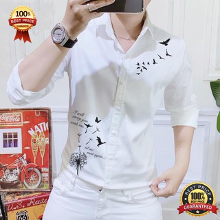 Áo Sơ Mi Họa Hoa Lá Bồ Công Anh Cao Cấp | Sơ Mi Nam Họa Tiết Đẹp