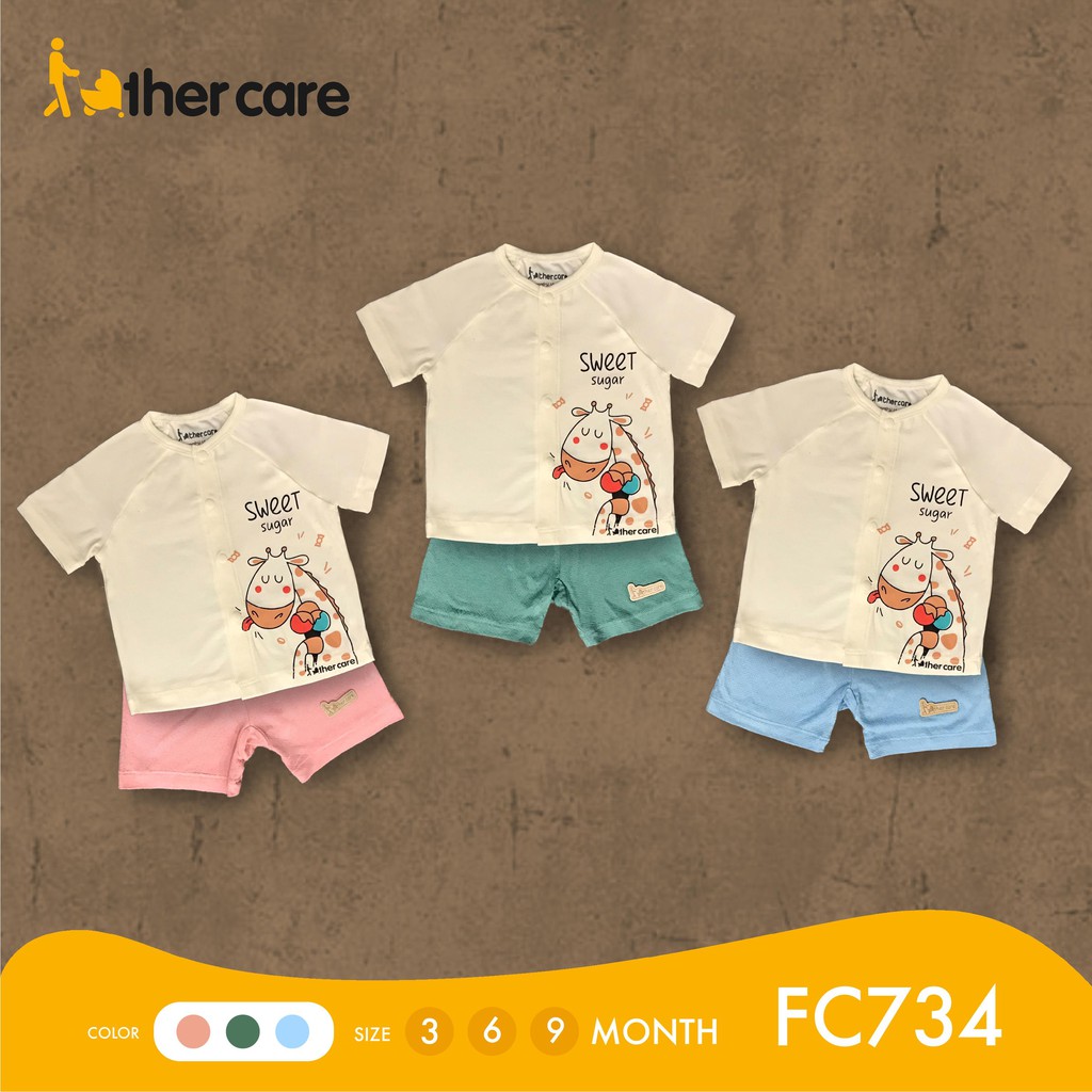 Bộ Quần Áo trẻ em Cộc Tay FatherCare Cài giữa in hình Hươu Sweet FC734