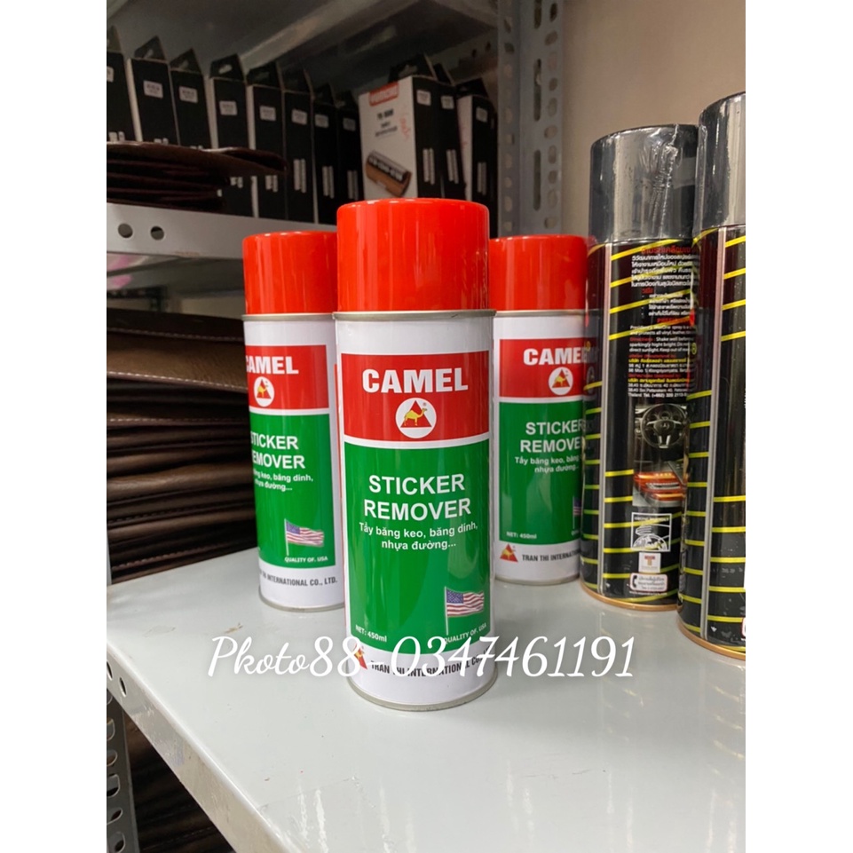 Chai tẩy keo camel, tẩy các vết bẩn do băng dính,keo dán, bụi sơn và nhựa đường- chai tẩy keo ô tô, xe hơi