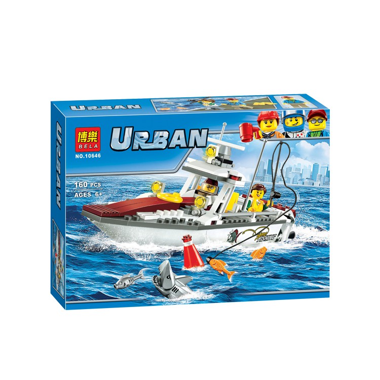 Đồ chơi lắp ráp Bela 10646 City Tàu Thuyền Câu Cá Xếp Mô Hình Non lego Minifigures Urban Thám hiểm mặt biển