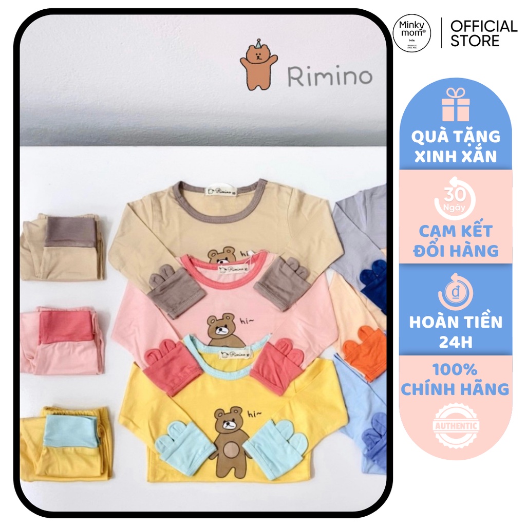 [SALE] Bộ Dài Tay Bé Gái, Bé Trai KIMCHI Vải Thun Lạnh Hoạ Tiết Gấu Bear Dễ Thương, Quần Áo Trẻ Em Thu Đông KWTD2203