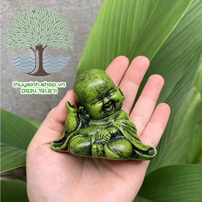 Chú tiểu dễ thương 8 cm trang trí tiểu cảnh sân vườn, phong thủy