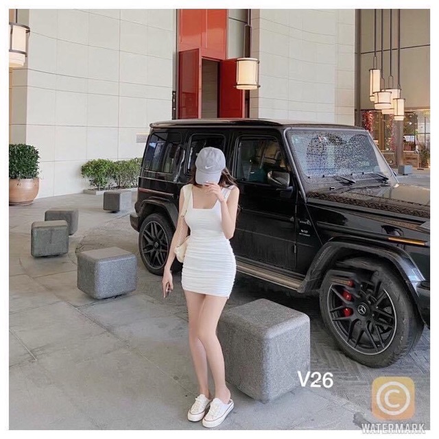 Đầm body nhún 2 dây bản to thun borip - S5T | BigBuy360 - bigbuy360.vn