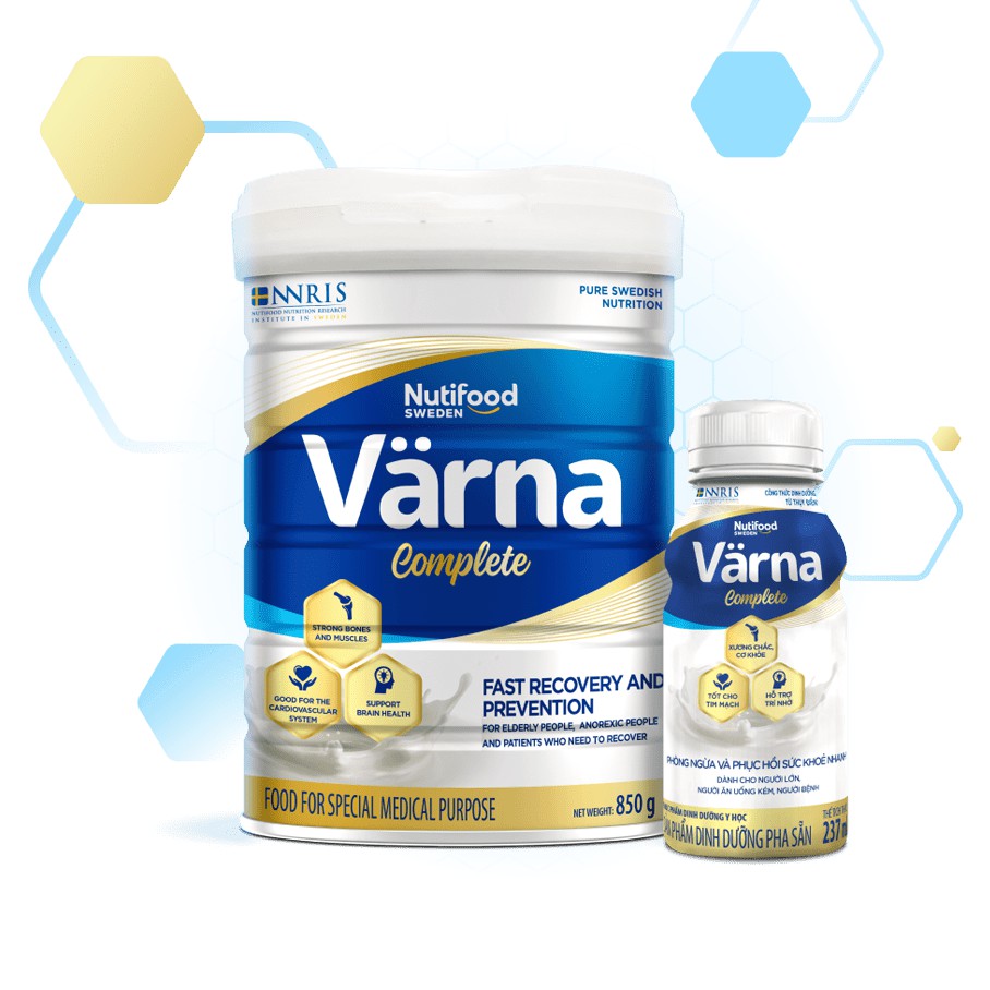 Sữa Bột  Varna complete dinh dưỡng cho người cao tuổi Lon 850g Date mới