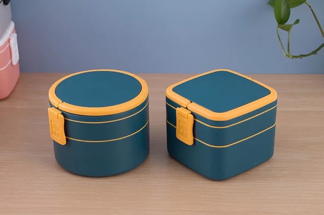 Hộp đựng cơm, thức ăn 2 ngăn kèm thìa ms4599