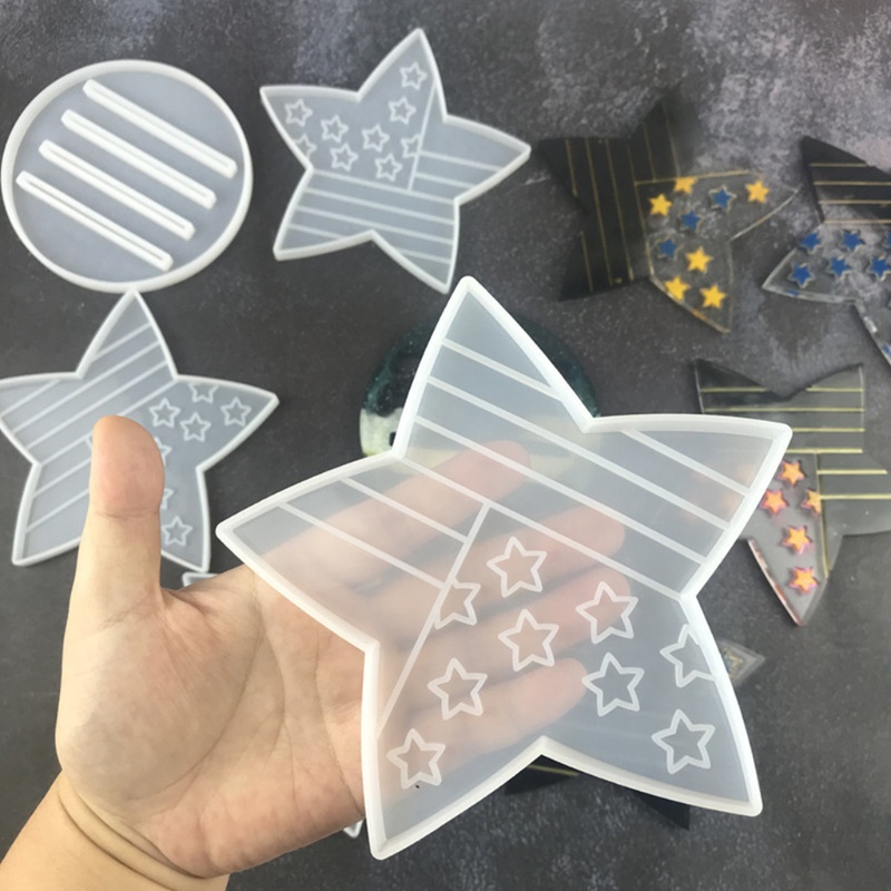 Khuôn Silicone Làm Đế Lót Ly Hình Ngôi Sao Năm Cánh