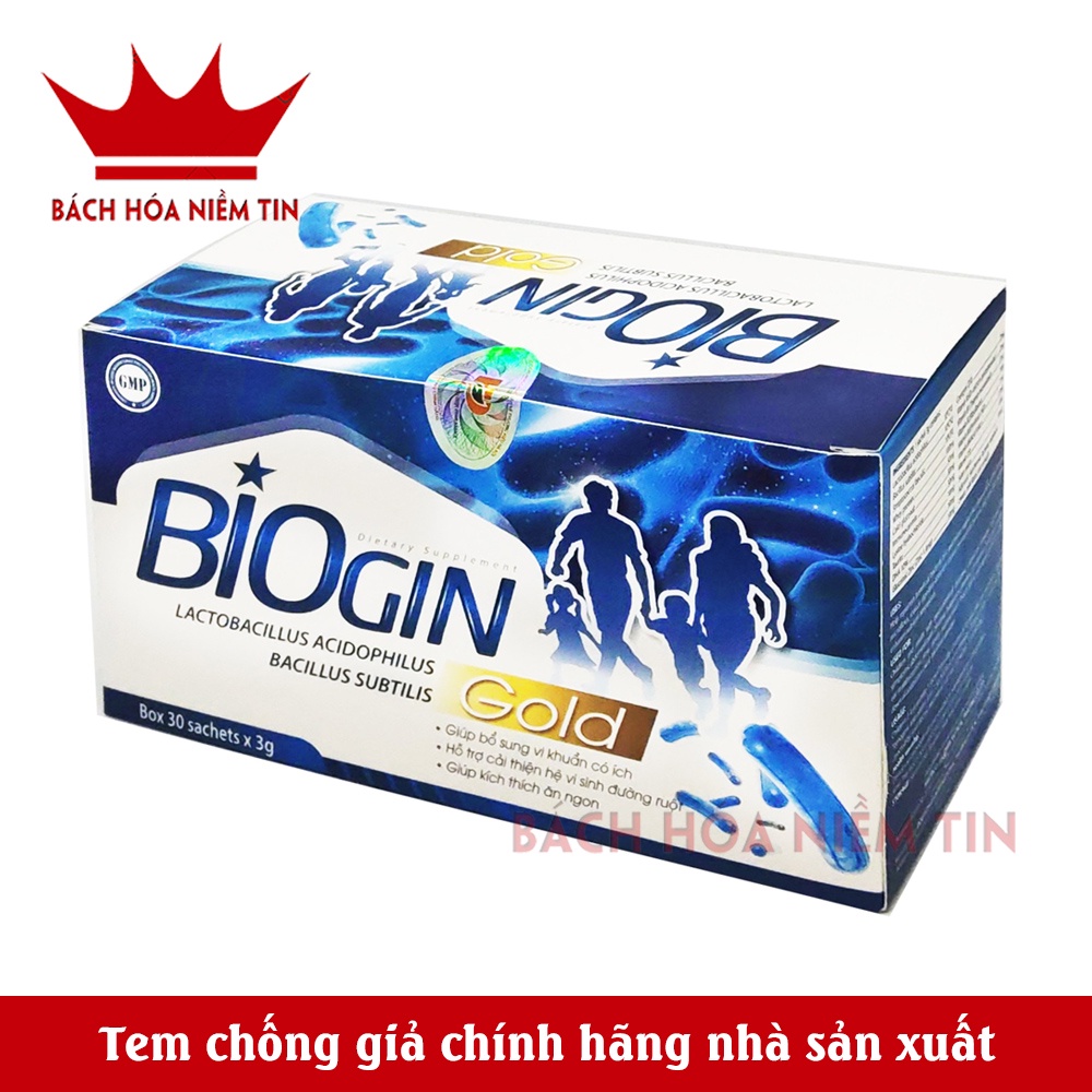 Men tiêu hóa Biogin Gold -men vi sinh bổ sung lợi khuẩn, kẽm giúp tiêu hóa khỏe, ăn ngon miệng, giảm rối loạn đường ruột